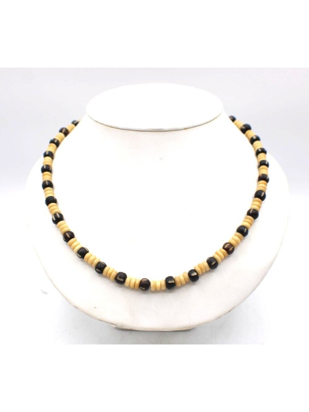 Handmade Tribal Beaded Necklace Earthy Colors Southwestern Corded Minimal Boho